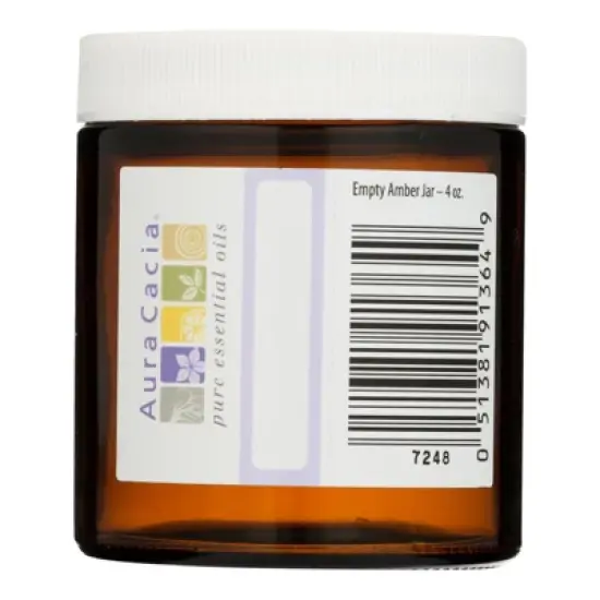 Aura Cacia Empty Amber Glass Wide Mouth Bottle with Writable Label - 4 oz image {4}