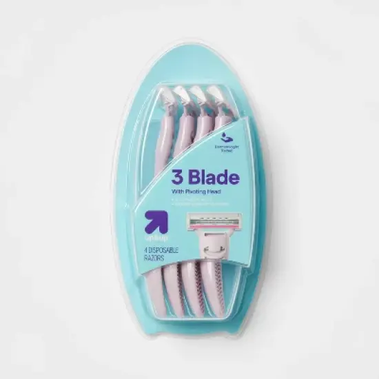 Pivoting Head Women's 3-Blade Disposable Body Razors - 4ct - up&up&trade; image {4}