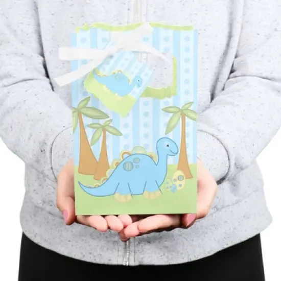 Big Dot of Happiness Baby Boy Dinosaur - Baby Shower or Birthday Party Favor Boxes - Set of 12 image {3}