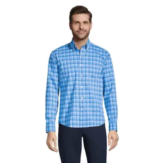 Lands' End Men's Traditional Fit Comfort-First Shirt with Coolmax Printed image {6}