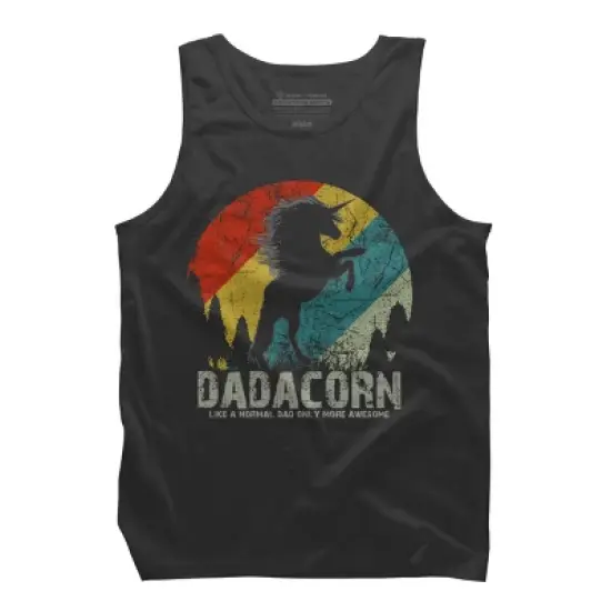 Men's Design By Humans Dadacorn Like A Normal Dad, More Awesome By shirtpublic Tank Top image {3}
