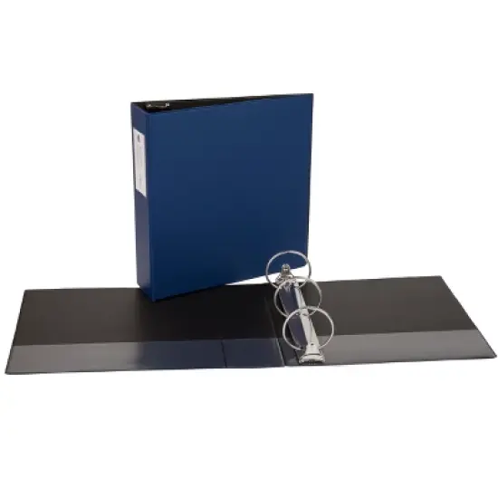 Avery Economy 3 Ring Binder, 3" Round Rings, Label Holder, 1 Blue Binder (04600) image {5}