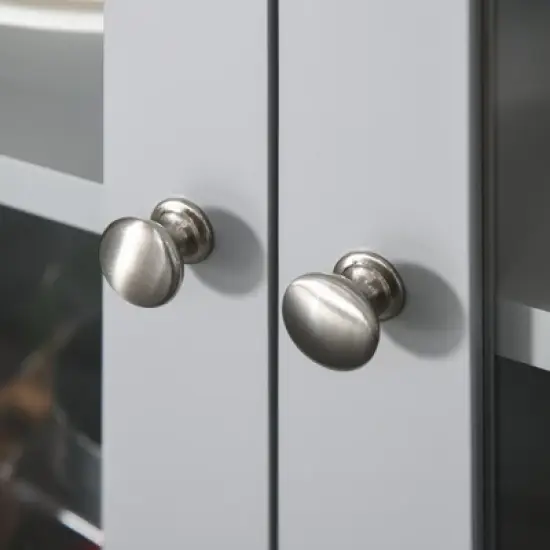 HOMCOM Modern Sideboard Console Table Buffet Server Storage Cabinet with Glass Doors for Living Room, Kitchen image {4}