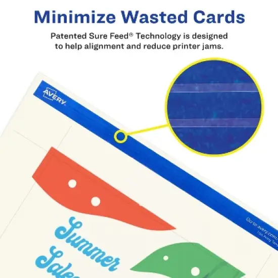 Avery Printable Rectangle Postcards with Sure Feed Technology, 6" x 9", Ivory Cardstock, Print-to-the-Edge, Laser/Inkjet Cards, 25 Total image {3}