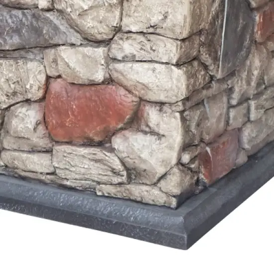 Carson Outdoor Stone Square Fire Pit - Gray - Christopher Knight Home image {10}