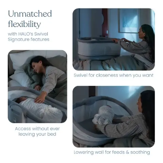 HALO Innovations BassiNest Connected Swivel Sleeper 3.0 Smart Baby Bassinet - Gray image {7}