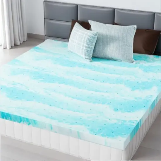 FURNIinspire Mattresses Memory Foam Cooling Gel Mattress Bed Topper For Back Pain image {4}