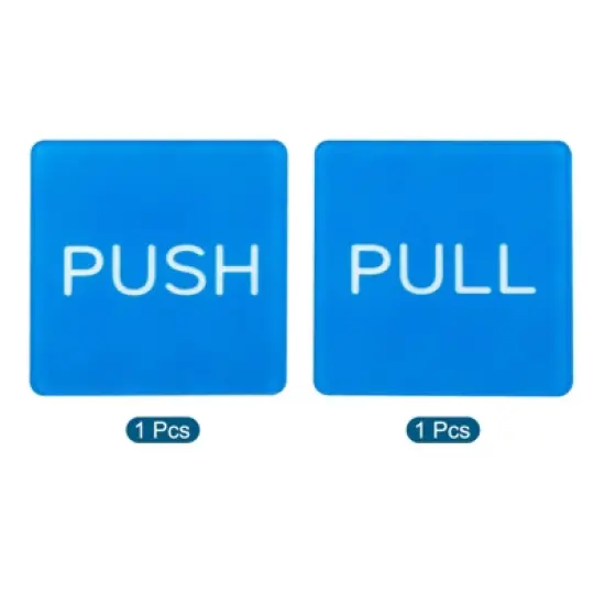 Unique Bargains Square Self-Adhesive Store Business Push Pull Door Sign 2 Pcs image {2}