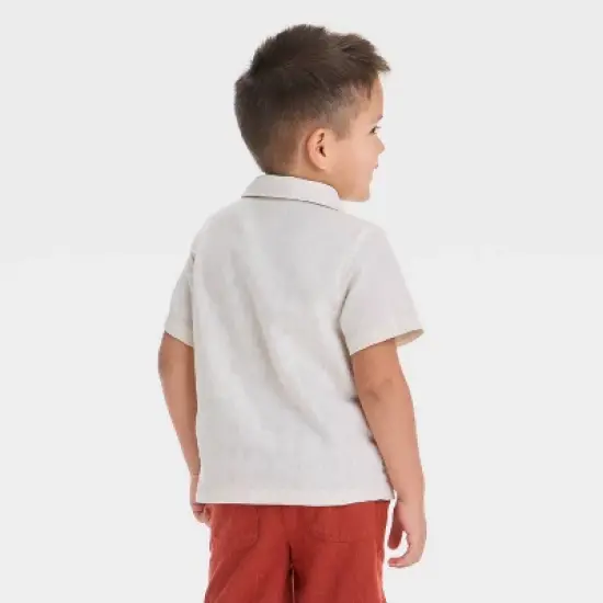 Toddler Boys' Embroidered Tropical T-Shirt - Cat & Jack&trade; Cream image {2}