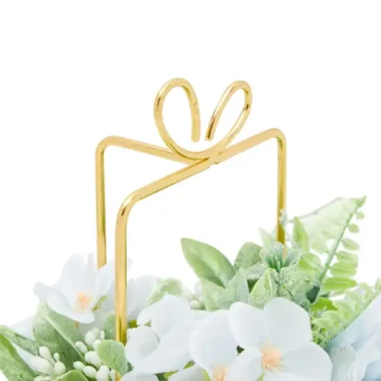 Juvale Artificial Hydrangea Ceramic Planter with Stand, Faux Potted Plants image {2}