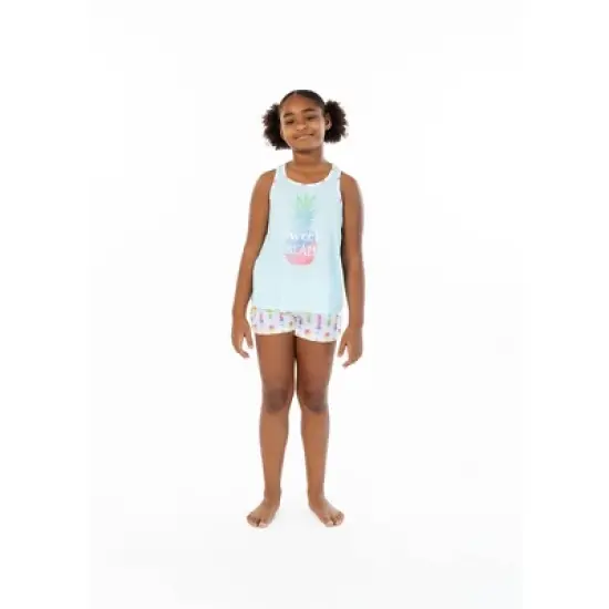Sleep On It Girls Sweet Pineapple Dreams 2-Piece Tank Pajama Shorts Sleep Set image {2}