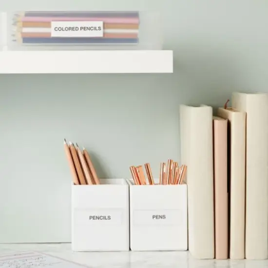 Juvale 120 Pack Clear Binder Spine Label Holder Stickers with 126 White Inserts, Self-Adhesive Pocket Sleeves for Office, Business Supplies, 1x3 In image {1}