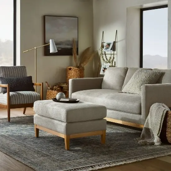 Woodland Hills Wood Base Sofa Light Gray - Threshold&trade; designed with Studio McGee image {7}