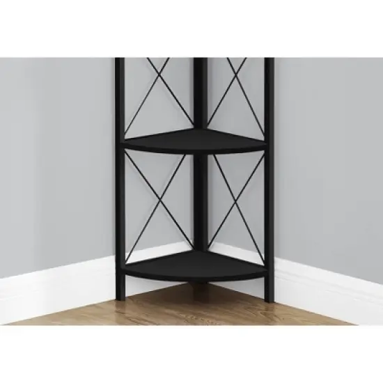 59.25" 4 Tier Mix Material X Design Etagere Bookcase - EveryRoom image {2}