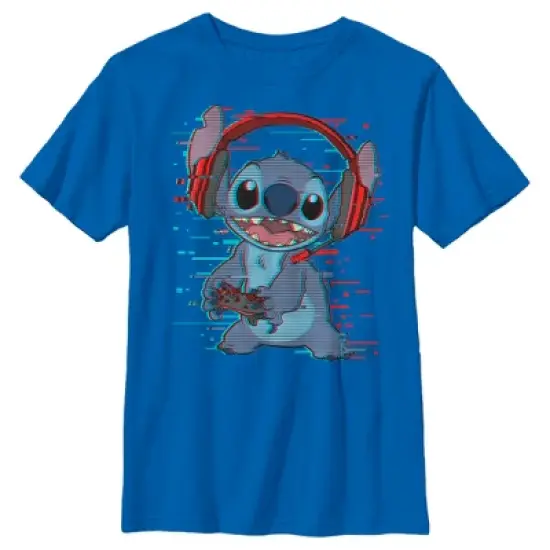 Boy's Lilo & Stitch Red and Blue Gamer T-Shirt image {5}