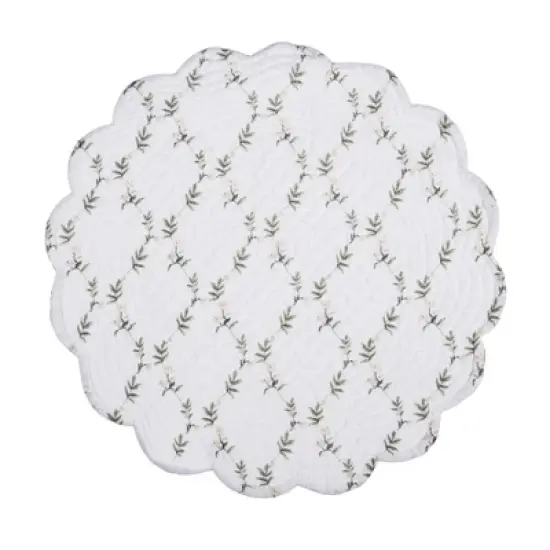 C&F Home Dogwood Meadows Round Scalloped Single Placemat Floral Butterfly Design, 17" image {2}