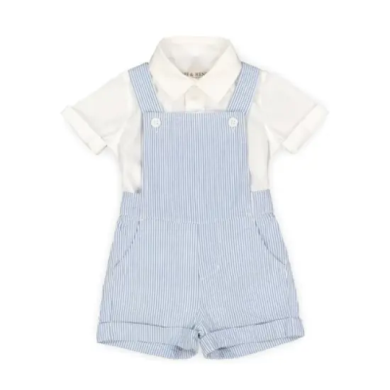 Hope & Henry Baby Organic Cotton Dapper Shortie Overall Set image {7}