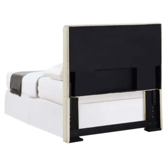 Coaster Twin Kosmo Transitional Rectangular Upholstered Headboard Sand image {3}