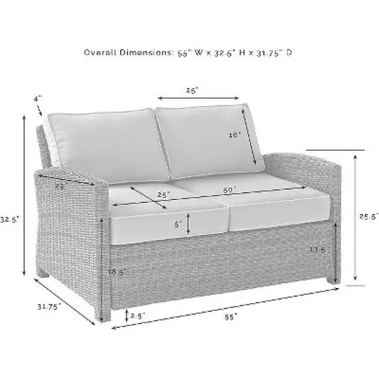 HomeStock Bradenton Outdoor Wicker Loveseat image {7}