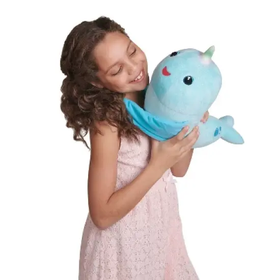 Fingerlings HUGS - Nikki (Blue Glitter) - Interactive Plush Narwhal - By WowWee image {3}