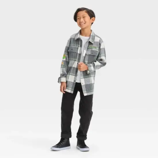 Boys' Teenage Mutant Ninja Turtles Shacket - Green/Charcoal Gray image {2}