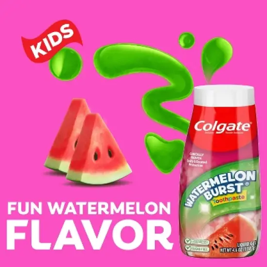 Colgate 2-in-1 Kids' Flouride Toothpaste and Anticavity Mouthwash - Watermelon Burst - 4.6oz image {3}