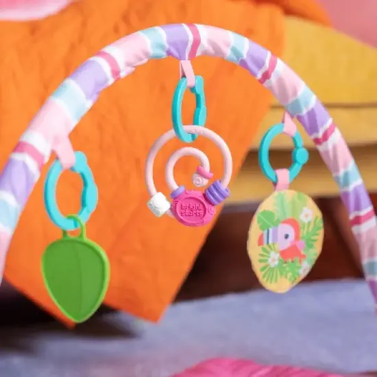 Bright Starts Pink Palms Tiki Toy Bar Baby Activity Gym and Tummy Time Mat Newborn to 3 Years image {9}