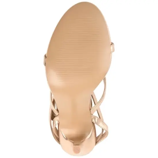 Journee Collection Womens Waverlee Open Toe High Stiletto Pumps Tan 11 image {4}