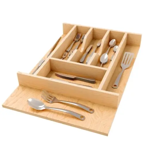 Rev-A-Shelf Natural Maple Right Size Utensil Insert Home Storage Kitchen Organizer 7 Compartment Drawer Accessory image {7}