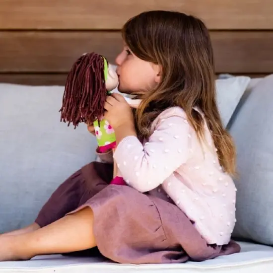 HABA Coco 12" Soft Doll with Brown Hair, Embroidered Face image {4}