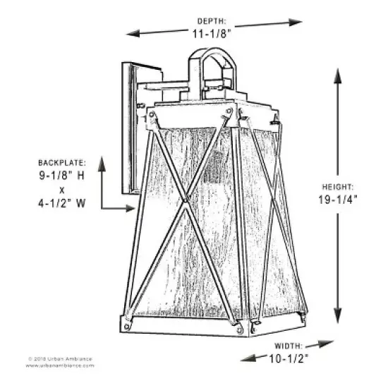 Urban Ambiance Luxury English Country Outdoor Wall Light,  19-1/4"H x 10-1/2"W,  Olde Bronze Finish, UHP1054 image {5}