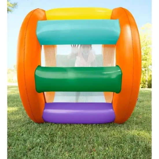 HearthSong Roll With It! 2.0 Giant Inflatable Rainbow Land Roller with Mesh Interior image {9}