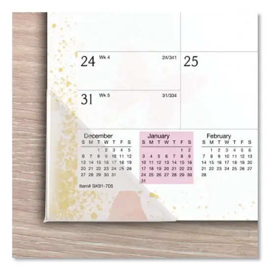 Watercolors Monthly Desk Pad Calendar, Butterfly Artwork, 17.75 x 11, White Sheets, Purple Binding, 12-Month (Jan-Dec): 2026 image {2}