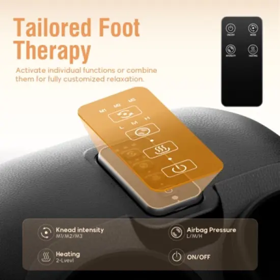 SUGIFT Shiatsu Foot Massager with Heat &ndash; 6D Deep Kneading, Rolling & Compression, 3 Modes & 2 Intensities, Remote Control image {2}