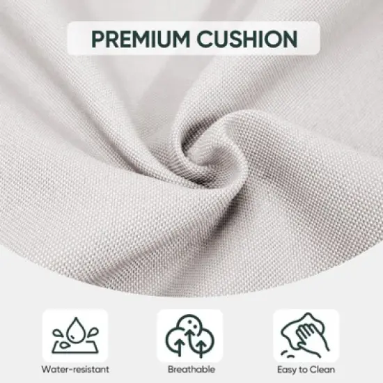 POCASSY 74.4" Outdoor Wicker Couch with Metal Armrest, 3-Seater Couch with Square Armrest Patio Furniture Sofa for Porch Balcony, Gray image {4}