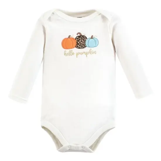 Hudson Baby Infant Girl Cotton Long-Sleeve Bodysuits, Happy Fall 7-Pack image {7}