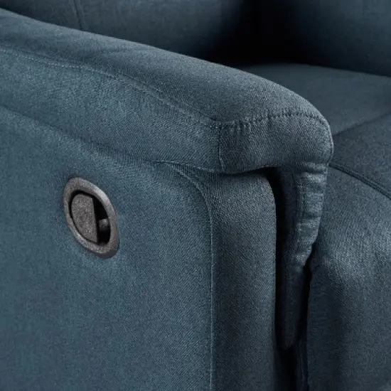 Jennette Tufted Swivel Gliding Recliner Navy Blue - Christopher Knight Home: Polyester Upholstery, Plywood Frame image {2}