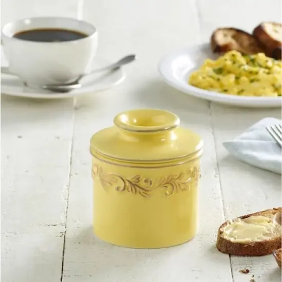Butter Bell&reg; Crock &ndash; Goldenrod Antique Ceramic Butter Keeper, Vintage-Style Butter Dish for Fresh, Spreadable Butter image {2}
