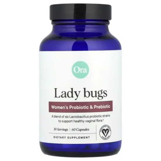 Ora Lady Bugs, Women's Probiotic & Prebiotic, 60 Capsules image {2}