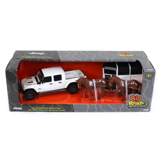 Tomy 1/32 Jeep Gladiator Rubicon with Horse Trailer and Horses 47366 image {5}