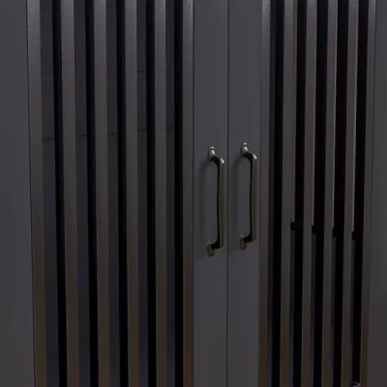 VECELO 55.1" Dog Crate, Wooden Decorative Dog Kennel Indoor With 2 Drawers for Medium/Large Dogs, Brown image {8}