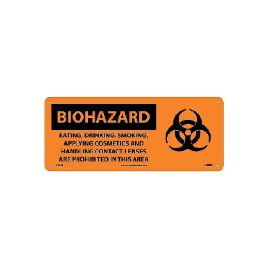 National Marker Biohazard; Eating Drinking Smoking Applying Cosmetics.. (W/Graphic) 7X17 Rigid image {1}