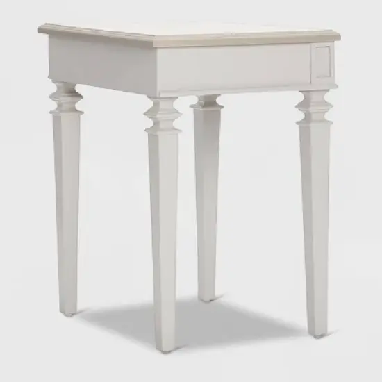 Benson End Table Nightstand with Drawers Light Gray - Finch image {9}