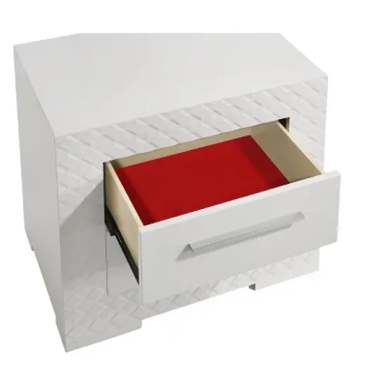 Blanca Modern Style 2-Drawer Night stand Made with Wood in White image {4}