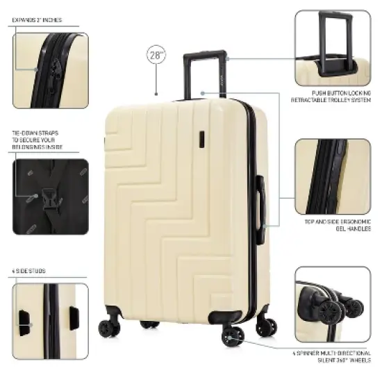 DUKAP Zahav Lightweight Hardside Large Checked Spinner Suitcase - Sand image {7}