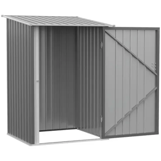 Resenkos Storage Garden Shed,Garden Sheds,Outdoor 3.3' x 3.4' Lean-to Garden Storage Shed with Lockable Door, Gray image {9}