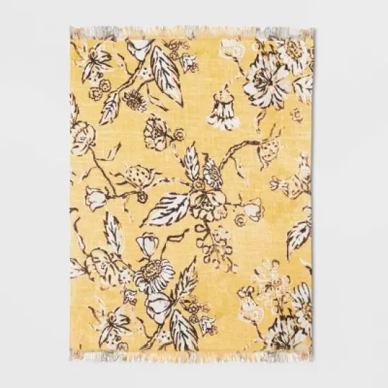 Cotton Flower Printed Fused Placemat Yellow - Threshold&trade; image {3}