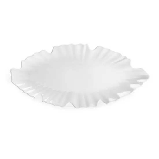Q Home | Zen 16" x 7" Melamine White Small Platter image {1}