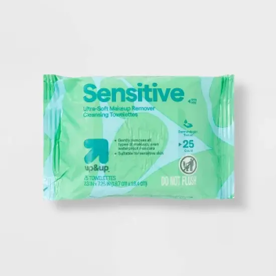Sensitive Ultra-Soft Makeup Remover Cleansing Towelettes - Unscented - 25ct - up&up&trade; image {7}