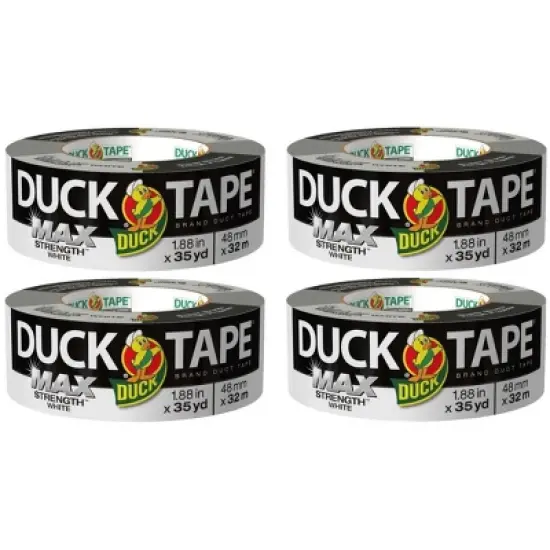 Duck Max Strength Duct Tape, White, 3 Rolls, 1.88 Inch x 35 Yards Each image {8}